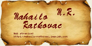 Mahailo Ratkovac vizit kartica